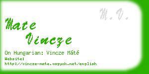mate vincze business card
